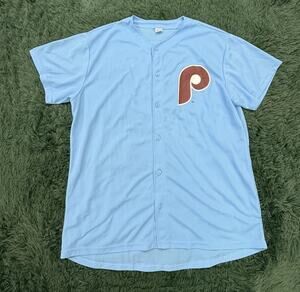Philadelphia Phillies Powder Blue Retro Jersey Adult L Success Promotions MLB